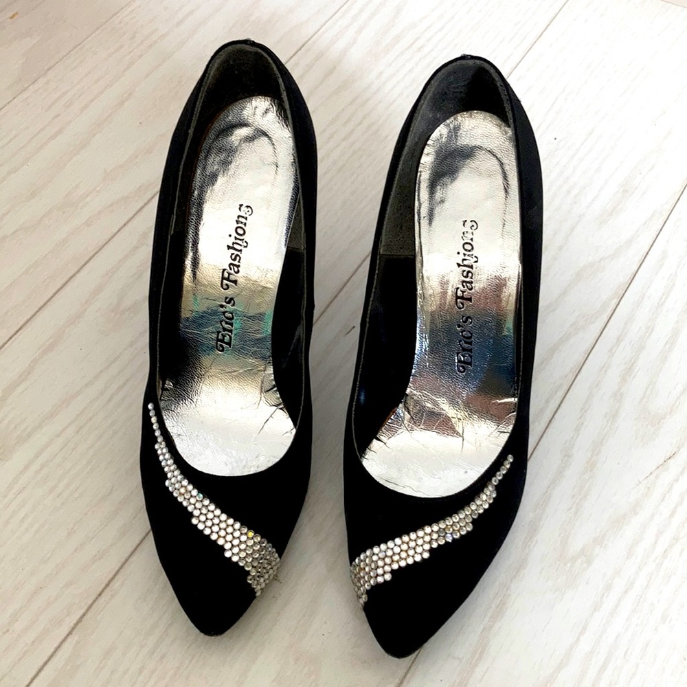 Vintage black rhinestone pumps - Picture 1 of 3